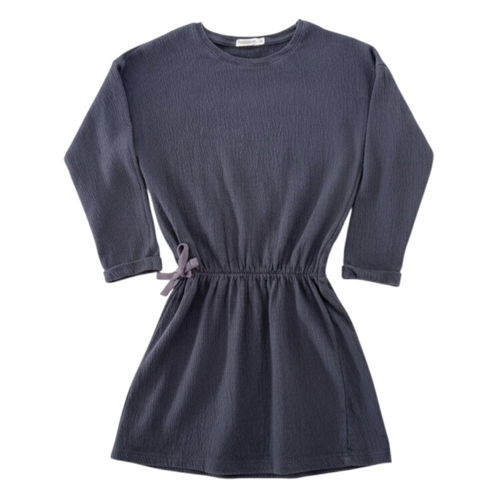 PHIL&PHAE - TEXTURED BLOUSON DRESS   - 97% COTTON - CHARCOAL